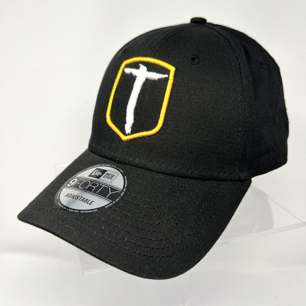 New Era 9Forty Baseball Hat Men One Size Fits Black Hook & Loop Adjustable Cap
